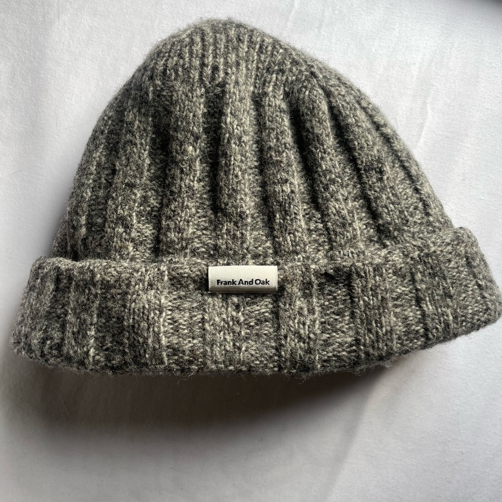 Frank & Oak Charcoal Ribbed Beanie